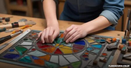 Plano de curso de vitral artesanal: comece sua jornada criativa agora